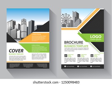 Business abstract vector template. Brochure design, cover modern layout, annual report, poster, flyer in A4 with colorful triangles, geometric shapes for tech, science, market with light background