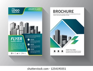 Business abstract vector template. Brochure design, cover modern layout, annual report, poster, flyer in A4 with colorful triangles, geometric shapes for tech, science, market with light background