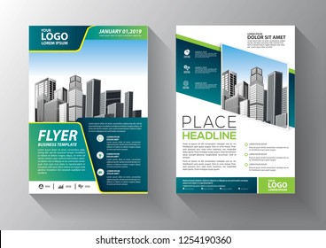 Business abstract vector template. Brochure design, cover modern layout, annual report, poster, flyer in A4 with colorful triangles, geometric shapes for tech, science, market with light background