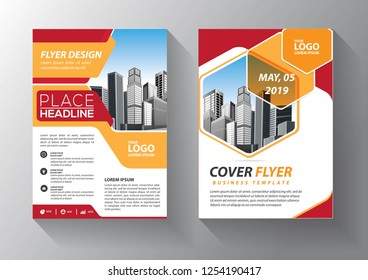 Business abstract vector template. Brochure design, cover modern layout, annual report, poster, flyer in A4 with colorful triangles, geometric shapes for tech, science, market with light background