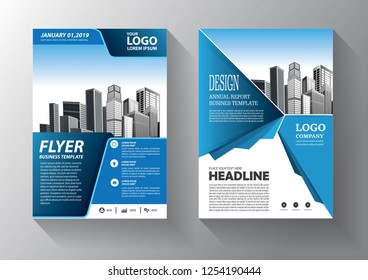 Business abstract vector template. Brochure design, cover modern layout, annual report, poster, flyer in A4 with colorful triangles, geometric shapes for tech, science, market with light background