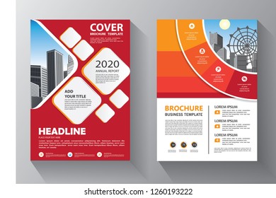 Business abstract vector template. Brochure design, cover modern layout, annual report, poster, flyer in A4 with colorful triangles, geometric shapes for tech, science, market with light background