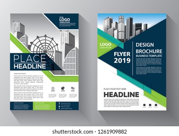 Business abstract vector template. Brochure design, cover modern layout, annual report, poster, flyer in A4 with colorful triangles, geometric shapes for tech, science, market with light background