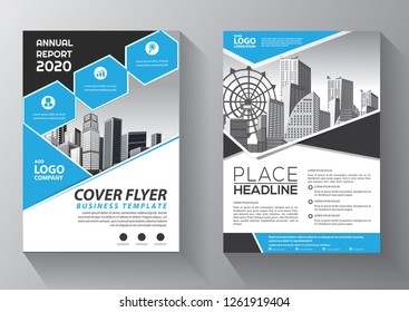Business abstract vector template. Brochure design, cover modern layout, annual report, poster, flyer in A4 with colorful triangles, geometric shapes for tech, science, market with light background