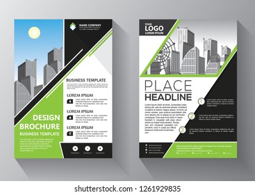 Business abstract vector template. Brochure design, cover modern layout, annual report, poster, flyer in A4 with colorful triangles, geometric shapes for tech, science, market with light background