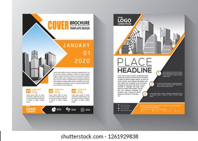 Business abstract vector template. Brochure design, cover modern layout, annual report, poster, flyer in A4 with colorful triangles, geometric shapes for tech, science, market with light background