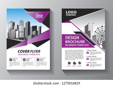 Business abstract vector template. Brochure design, cover modern layout, annual report, poster, flyer in A4 with colorful triangles, geometric shapes for tech, science, market with light background