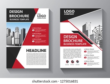 Business abstract vector template. Brochure design, cover modern layout, annual report, poster, flyer in A4 with colorful triangles, geometric shapes for tech, science, market with light background