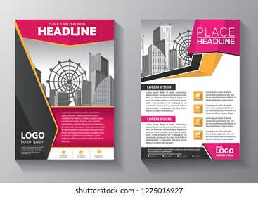 Business abstract vector template. Brochure design, cover modern layout, annual report, poster, flyer in A4 with colorful triangles, geometric shapes for tech, science, market with light background