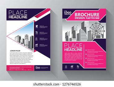 Business abstract vector template. Brochure design, cover modern layout, annual report, poster, flyer in A4 with colorful triangles, geometric shapes for tech, science, market with light background