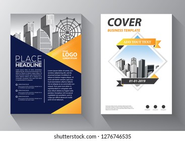 Business abstract vector template. Brochure design, cover modern layout, annual report, poster, flyer in A4 with colorful triangles, geometric shapes for tech, science, market with light background