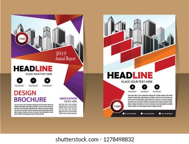 Business abstract vector template Brochure design cover modern layout annual report
poster flyer in A4 with colorful triangles geometric shapes for tech science market with light background