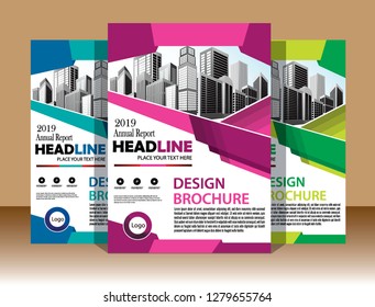 Business abstract vector template Brochure design cover modern layout annual report
poster flyer in A4 with colorful triangles geometric shapes for tech science market with light background