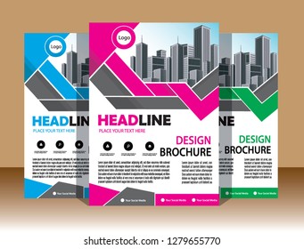Business abstract vector template Brochure design cover modern layout annual report
poster flyer in A4 with colorful triangles geometric shapes for tech science market with light background