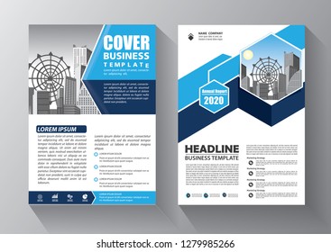 Business abstract vector template. Brochure design, cover modern layout, annual report, poster, flyer in A4 with colorful triangles, geometric shapes for tech, science, market with light background