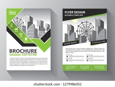 Business abstract vector template. Brochure design, cover modern layout, annual report, poster, flyer in A4 with colorful triangles, geometric shapes for tech, science, market with light background