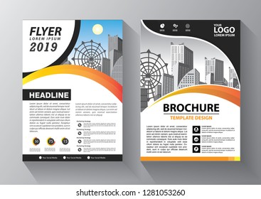 Business abstract vector template. Brochure design, cover modern layout, annual report, poster, flyer in A4 with colorful triangles, geometric shapes for tech, science, market with light background