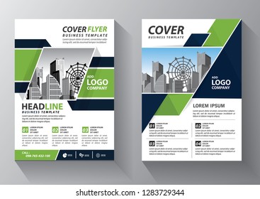Business abstract vector template. Brochure design, cover modern layout, annual report, poster, flyer in A4 with colorful triangles, geometric shapes for tech, science, market with light background