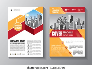 Business abstract vector template. Brochure design, cover modern layout, annual report, poster, flyer in A4 with colorful triangles, geometric shapes for tech, science, market with light background