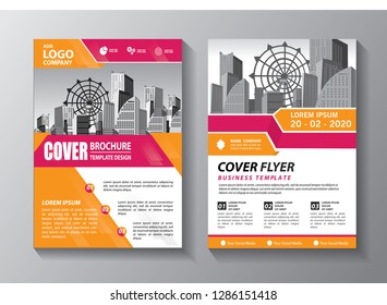 Business abstract vector template. Brochure design, cover modern layout, annual report, poster, flyer in A4 with colorful triangles, geometric shapes for tech, science, market with light background
