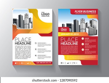 Business abstract vector template. Brochure design, cover modern layout, annual report, poster, flyer in A4 with colorful triangles, geometric shapes for tech, science, market with light background