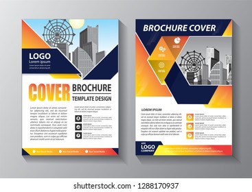 Business abstract vector template. Brochure design, cover modern layout, annual report, poster, flyer in A4 with colorful triangles, geometric shapes for tech, science, market with light background