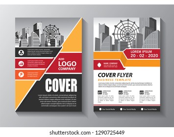Business abstract vector template. Brochure design, cover modern layout, annual report, poster, flyer in A4 with colorful triangles, geometric shapes for tech, science, market with light background