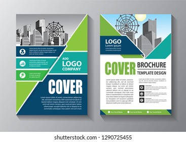 Business abstract vector template. Brochure design, cover modern layout, annual report, poster, flyer in A4 with colorful triangles, geometric shapes for tech, science, market with light background