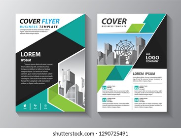 Business abstract vector template. Brochure design, cover modern layout, annual report, poster, flyer in A4 with colorful triangles, geometric shapes for tech, science, market with light background