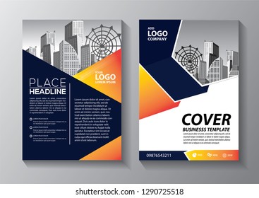 Business abstract vector template. Brochure design, cover modern layout, annual report, poster, flyer in A4 with colorful triangles, geometric shapes for tech, science, market with light background