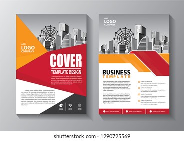 Business abstract vector template. Brochure design, cover modern layout, annual report, poster, flyer in A4 with colorful triangles, geometric shapes for tech, science, market with light background