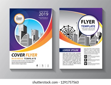 Business abstract vector template. Brochure design, cover modern layout, annual report, poster, flyer in A4 with colorful triangles, geometric shapes for tech, science, market with light background