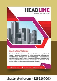 Business abstract vector template Brochure design cover modern layout annual report poster flyer in A4 with colorful triangles geometric shapes for tech science market with light background