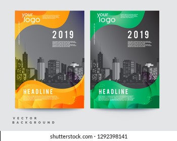 Business abstract vector template Brochure design cover modern layout annual report poster flyer in A4 with colorful geometric shapes - Vector