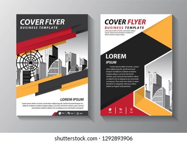Business abstract vector template. Brochure design, cover modern layout, annual report, poster, flyer in A4 with colorful triangles, geometric shapes for tech, science, market with light background