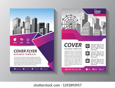 Business abstract vector template. Brochure design, cover modern layout, annual report, poster, flyer in A4 with colorful triangles, geometric shapes for tech, science, market with light background