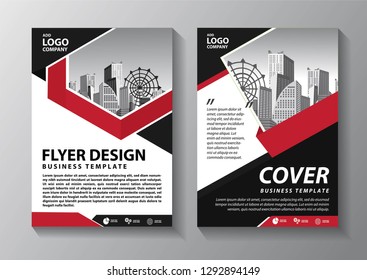 Business abstract vector template. Brochure design, cover modern layout, annual report, poster, flyer in A4 with colorful triangles, geometric shapes for tech, science, market with light background