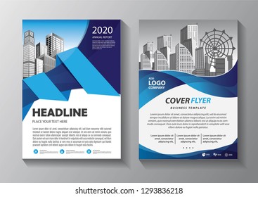Business abstract vector template. Brochure design, cover modern layout, annual report, poster, flyer in A4 with colorful triangles, geometric shapes for tech, science, market with light background