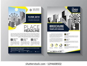 Business abstract vector template. Brochure design, cover modern layout, annual report, poster, flyer in A4 with colorful triangles, geometric shapes for tech, science, market with light background