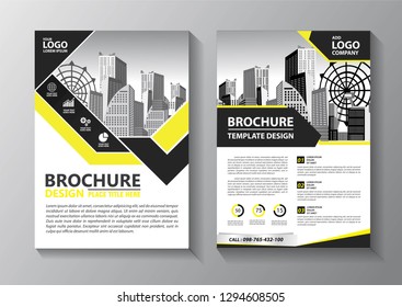 Business abstract vector template. Brochure design, cover modern layout, annual report, poster, flyer in A4 with colorful triangles, geometric shapes for tech, science, market with light background