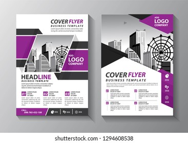 Business abstract vector template. Brochure design, cover modern layout, annual report, poster, flyer in A4 with colorful triangles, geometric shapes for tech, science, market with light background