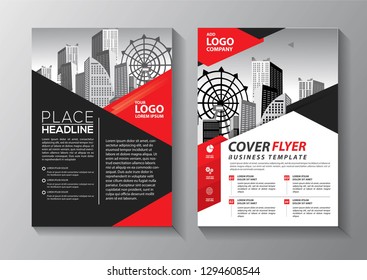 Business abstract vector template. Brochure design, cover modern layout, annual report, poster, flyer in A4 with colorful triangles, geometric shapes for tech, science, market with light background