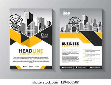 Business abstract vector template. Brochure design, cover modern layout, annual report, poster, flyer in A4 with colorful triangles, geometric shapes for tech, science, market with light background