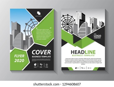 Business abstract vector template. Brochure design, cover modern layout, annual report, poster, flyer in A4 with colorful triangles, geometric shapes for tech, science, market with light background