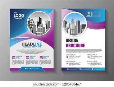 Business abstract vector template. Brochure design, cover modern layout, annual report, poster, flyer in A4 with colorful triangles, geometric shapes for tech, science, market with light background