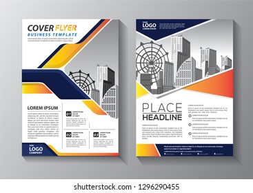 Business abstract vector template. Brochure design, cover modern layout, annual report, poster, flyer in A4 with colorful triangles, geometric shapes for tech, science, market with light background
