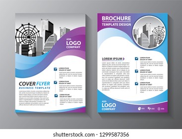 Business abstract vector template. Brochure design, cover modern layout, annual report, poster, flyer in A4 with colorful triangles, geometric shapes for tech, science, market with light background