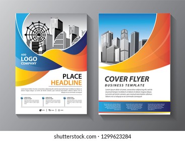 Business abstract vector template. Brochure design, cover modern layout, annual report, poster, flyer in A4 with colorful triangles, geometric shapes for tech, science, market with light background