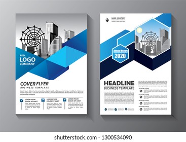 Business abstract vector template. Brochure design, cover modern layout, annual report, poster, flyer in A4 with colorful triangles, geometric shapes for tech, science, market with light background