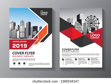 Business abstract vector template. Brochure design, cover modern layout, annual report, poster, flyer in A4 with colorful triangles, geometric shapes for tech, science, market with light background